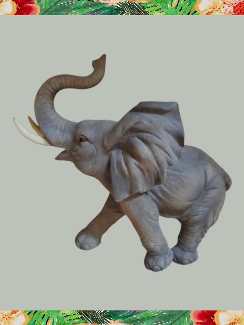 Andrea By Sadek Gray Elephant Figurine 6015 Grey Ceramic Safari Zoo Small Figure